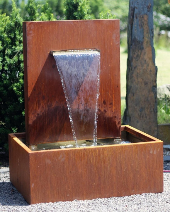 Wasserspiel Cortenstahl Wasserfall L30cm Gartenbrunnen Edelrost Design Wasserspiel Cortenstahl Wasserfall L30cm Gartenbrunnen Edelrost Design