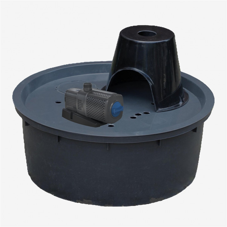 PE Becken mit GFK Deckel Ø120x35+Stütze | Pumpe Oase Aquarius Universal 3000