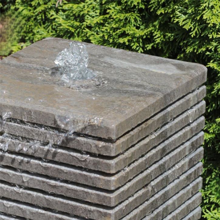Quellstein Würfel Blaustein 50cm Gartenbrunnen Springbrunnen Komplettset