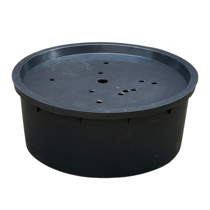 PE Becken mit GFK Deckel Ø 88 cm 150 Liter für Quellsteine Wasserspiele Zierbrunnen