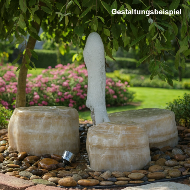 Springbrunnen Technik-Set 2 Oase Schaumsprudler Düse mit Pumpe und Einbaubecken