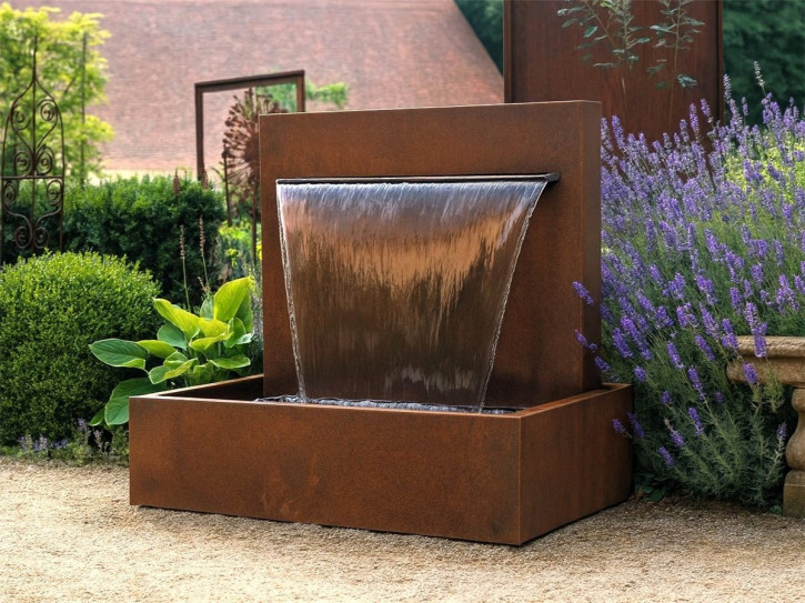 Wasserspiel Cortenstahl Wasserfall L 90 cm Gartenbrunnen Edelrost Design Wasserspiel Cortenstahl Wasserfall L 90 cm Gartenbrunnen Edelrost Design