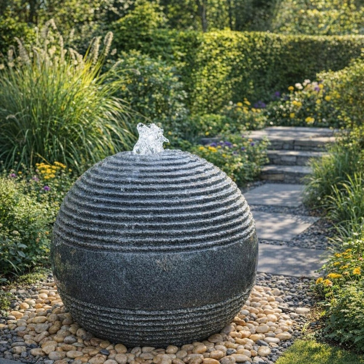 Quellstein Kugel Saturn 80 Granit Kugelbrunnen Gartenbrunnen Komplettset Quellstein Kugel Saturn 80 Granit Kugelbrunnen Gartenbrunnen Komplettset