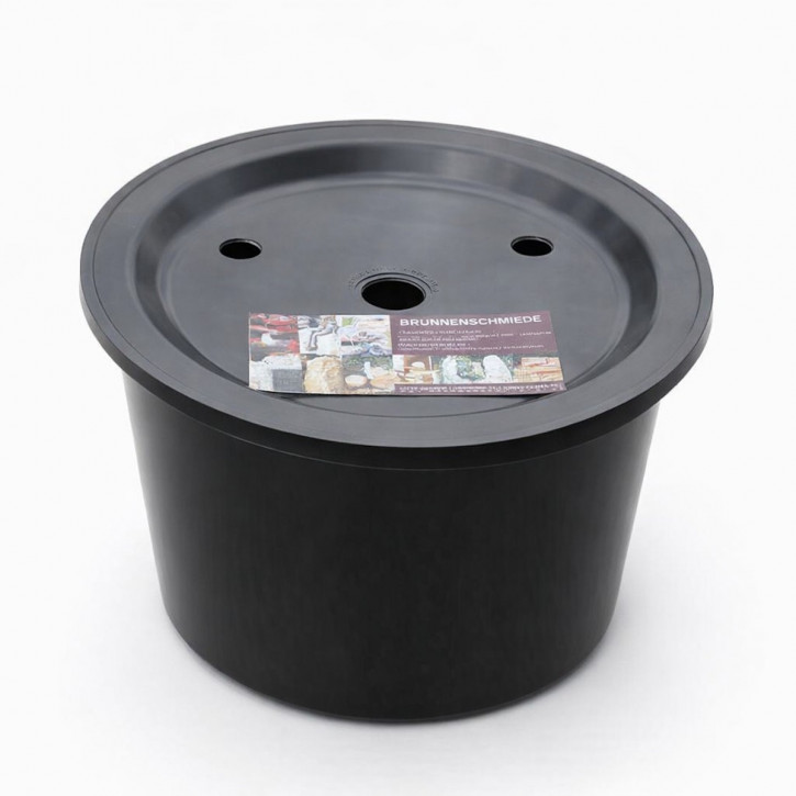 PE Becken mit GFK Deckel Ø 45 cm 30l für Quellsteine Wasserspiele Zierbrunnen