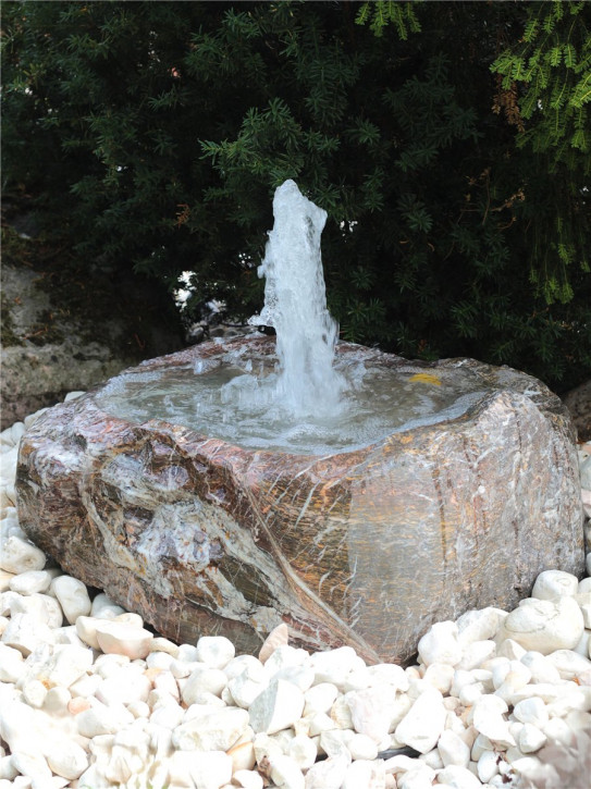 Quellstein Marmor L70cm mit Quellschale Gartenbrunnen Springbrunnen Komplettset