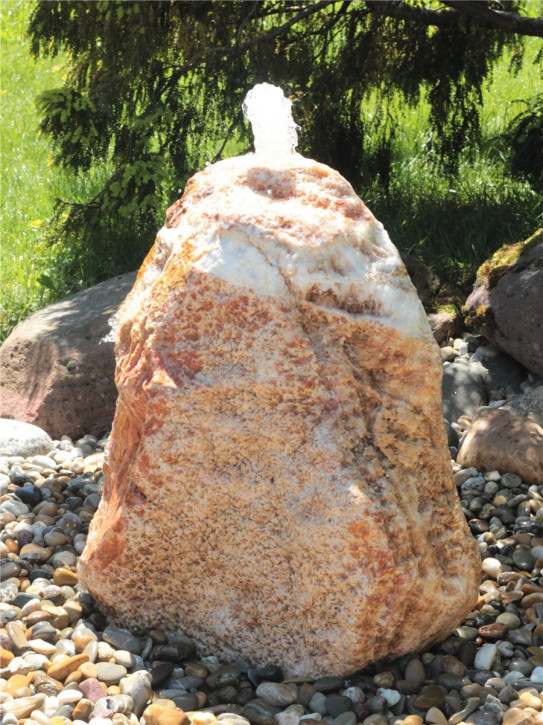 Quellstein Monolith Onyx Marmor 70cm Gartenbrunnen Springbrunnen Komplettset