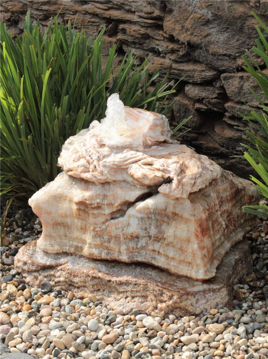 Quellstein Onyx Marmor 50cm Gartenbrunnen Springbrunnen Komplettset