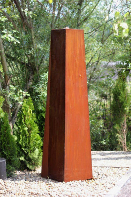 Cortenstahl Säule Konus 200cm Edelrost Gartenbrunnen Springbrunnen Komplettset