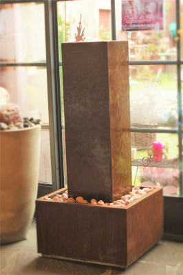 Cortenstahl Säule Cordon 130 Edelrost Zimmerbrunnen Springbrunnen