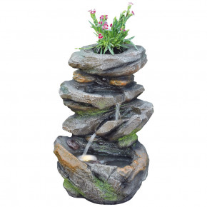 Wasserspiel Pelo 49cm Polystone Gartenbrunnen Springbrunnen Steinoptik