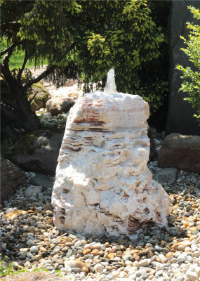 Quellstein Monolith Onyx Marmor 70cm Gartenbrunnen Springbrunnen Komplettset