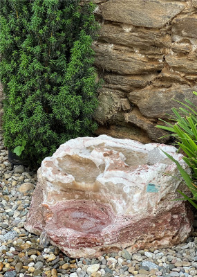 Quellstein Bachlauf Onyx Marmor Flamingo L75cm Gartenbrunnen Springbrunnen Komplettset