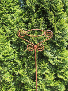 Topfhalter Edelrost 2 Ornamente Gartenstecker Rosenstab Shabby Landhaus Cottage & Vintage