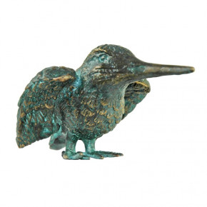 Bronzefigur Eisvogel 8cm Flügel offen Gartenfigur Bronze Skulptur Rottenecker
