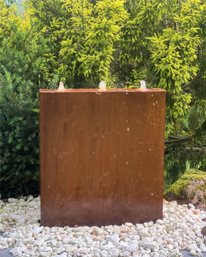 Cortenstahl Wasserwand 100cm Edelrost Gartenbrunnen Springbrunnen Komplettset