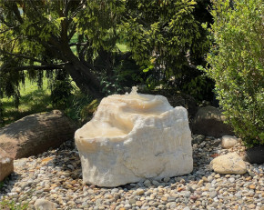 Quellstein Bachlauf Marmor L65cm mit Quellschalen Gartenbrunnen Springbrunnen