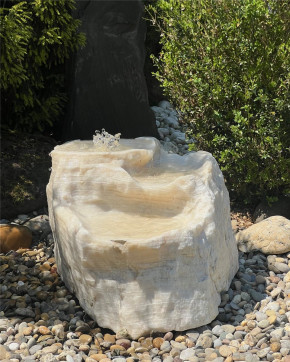 Quellstein Bachlauf Marmor L65cm mit Quellschalen Gartenbrunnen Springbrunnen