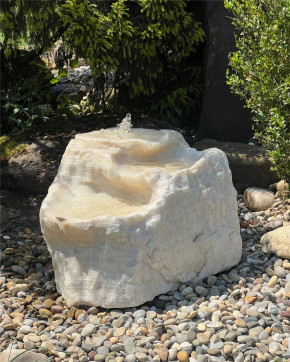 Quellstein Bachlauf Marmor L65cm mit Quellschalen Gartenbrunnen Springbrunnen