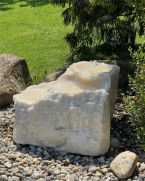 Quellstein Bachlauf Marmor L65cm mit Quellschalen Gartenbrunnen Springbrunnen