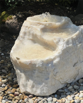 Quellstein Bachlauf Marmor L65cm mit Quellschalen Gartenbrunnen Springbrunnen