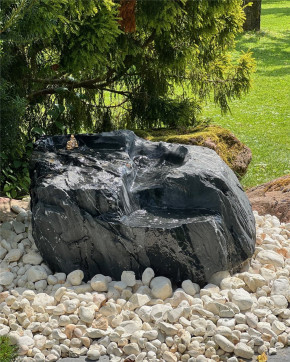 VERKAUFT! Quellstein Bachlauf Marmor Black Angel L90cm mit Quellschalen Gartenbrunnen Springbrunnen