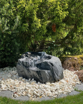 VERKAUFT! Quellstein Bachlauf Marmor Black Angel L90cm mit Quellschalen Gartenbrunnen Springbrunnen