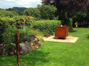 Cortenstahl Würfel 80 Schwebeoptik Gartenbrunnen Springbrunnen Komplettset