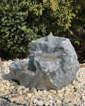 Quellstein Bachlauf Marmor L80cm mit Quellschalen Gartenbrunnen Springbrunnen