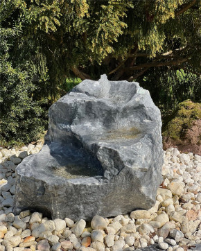 Quellstein Bachlauf Marmor L80cm mit Quellschalen Gartenbrunnen Springbrunnen