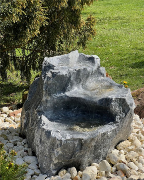 Quellstein Bachlauf Marmor L80cm mit Quellschalen Gartenbrunnen Springbrunnen