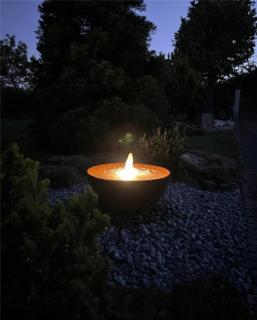 Cortenstahl Wasserschale Bowl 100 mit Fontäne Edelrost Gartenbrunnen Springbrunnen Komplettset