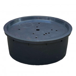 Komplett Set PE Becken mit GFK Deckel Ø88x35 | Pumpe PondoVario 2500 Brunnen