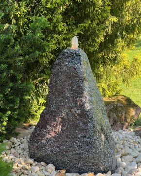 Quellstein Granit 95cm Naturstein Gartenbrunnen Springbrunnen Komplettset