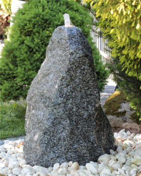 Quellstein Granit 95cm Naturstein Gartenbrunnen Springbrunnen Komplettset