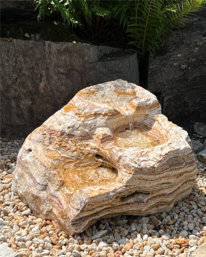 Quellstein Bachlauf Marmor Angel Sparks L80cm mit Quellschalen Gartenbrunnen Springbrunnen