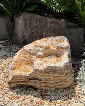 Quellstein Bachlauf Marmor Angel Sparks L80cm mit Quellschalen Gartenbrunnen Springbrunnen