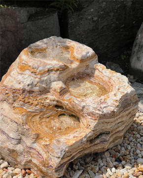 Quellstein Bachlauf Marmor Angel Sparks L80cm mit Quellschalen Gartenbrunnen Springbrunnen