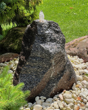 Quellstein Granit 70cm Naturstein Gartenbrunnen Springbrunnen Komplettset