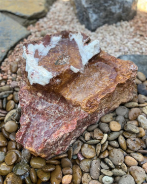 Quellstein Bachlauf Marmor Flamingo L42cm Naturstein Gartenbrunnen Springbrunnen