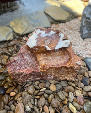 Quellstein Bachlauf Marmor Flamingo L42cm Naturstein Gartenbrunnen Springbrunnen