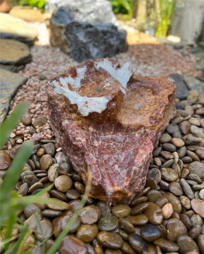 Quellstein Bachlauf Marmor Flamingo L42cm Naturstein Gartenbrunnen Springbrunnen