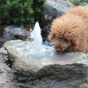 Quellstein Muschelkalk L100cm mit Quellschale Gartenbrunnen Springbrunnen