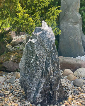 Quellstein Granit 90cm Naturstein Gartenbrunnen Springbrunnen Komplettset