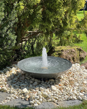 Wasserschale 80 mit Fontäne anthrazit grau Gartenbrunnen Springbrunnen Set