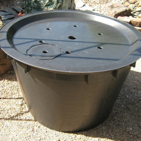 PE Becken mit GFK Deckel Ø 90x55 cm 230 Liter für Quellsteine Wasserspiele Zierbrunnen