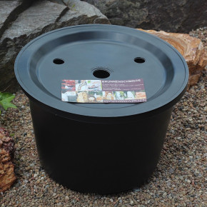 PE Becken mit GFK Deckel Ø 45 cm 30l für Quellsteine Wasserspiele Zierbrunnen