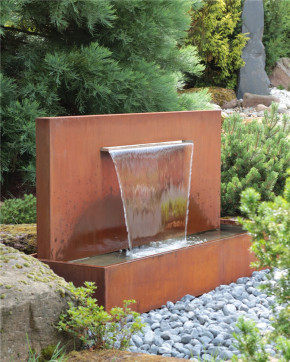 Cortenstahl Wasserfall L90cm XL Gartenbrunnen Edelrost Design