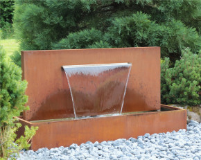 Cortenstahl Wasserfall L90cm XL Gartenbrunnen Edelrost Design