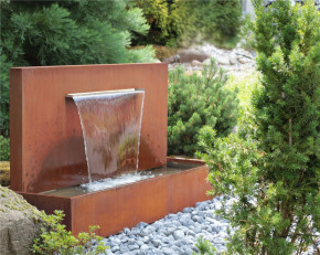 Cortenstahl Wasserfall L90cm XL Gartenbrunnen Edelrost Design