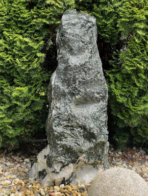 Quellstein Marmor Artik green 125cm Naturstein Gartenbrunnen Springbrunnen Komplettset